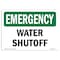 Signmission Safety Sign, OSHA EMERGENCY, 7" Height, Water Shutoff, Landscape OS-EM-D-710-L-10363 - alternate 1
